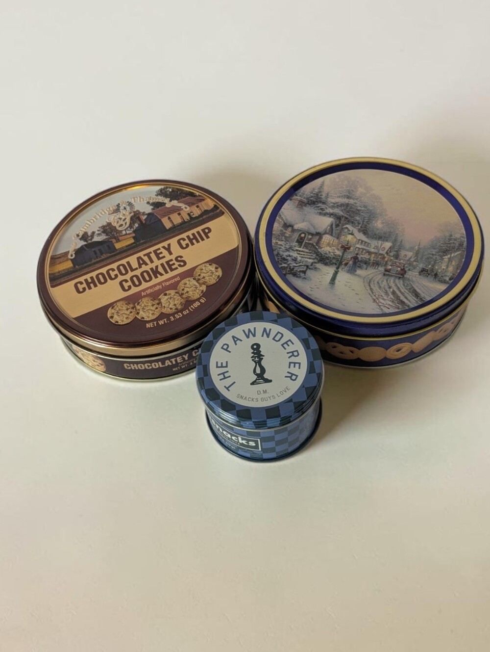 Winter Holiday Cookie Tin Lot Christmas Decor Cambridge Thames Pawnderer